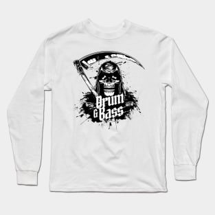 DRUM AND BASS  - DNB Halloween Grim Reaper (black) Long Sleeve T-Shirt